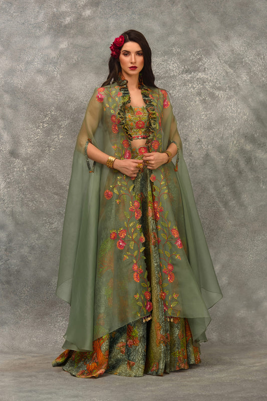 Stain Glass Deer Print Cape Set