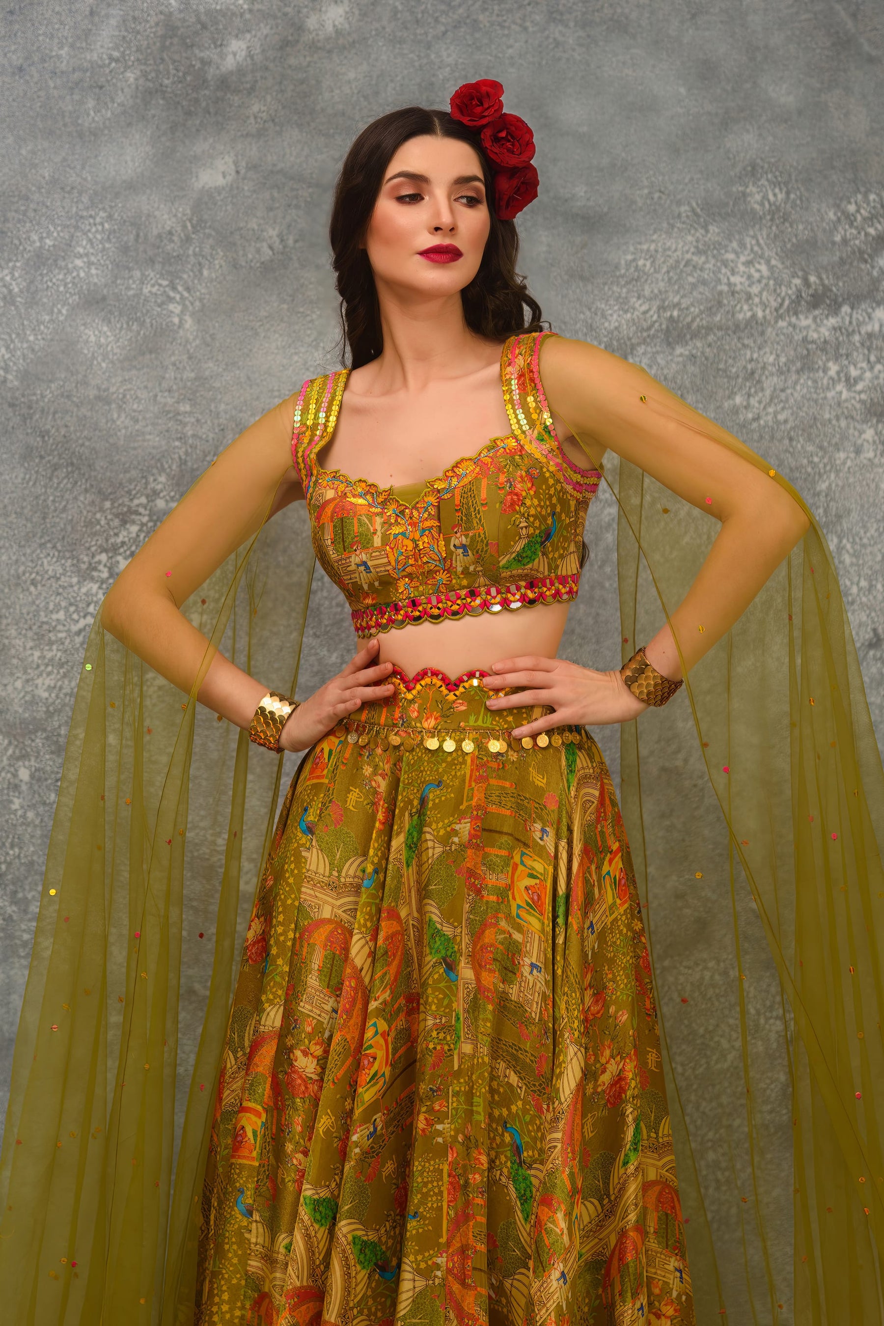 Doli Print Skirt With Blouse