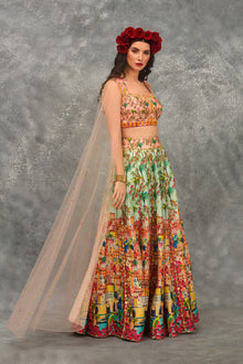 Amalfi Print Skirt With Blouse