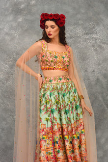 Amalfi Print Skirt With Blouse