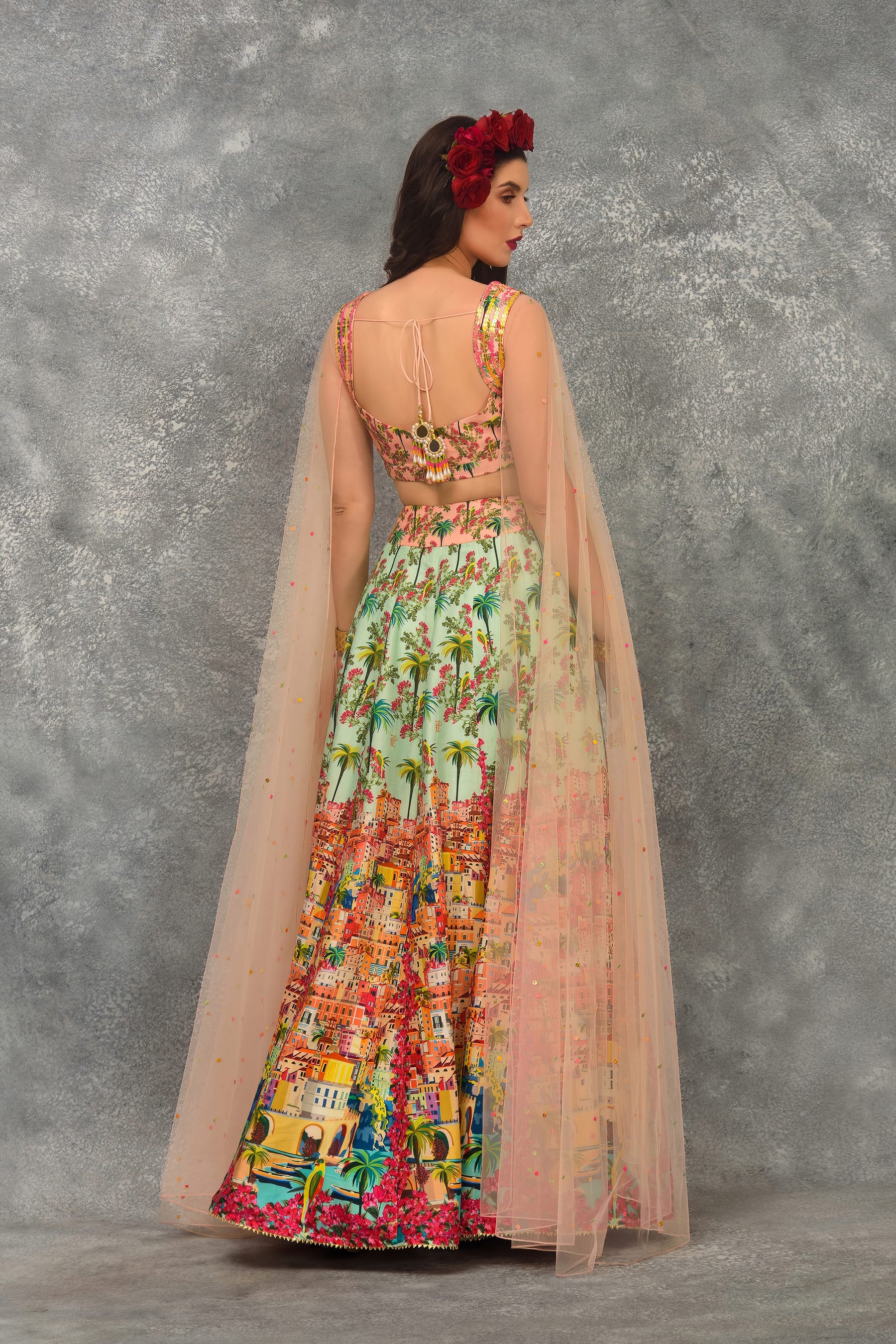 Amalfi Print Skirt With Blouse
