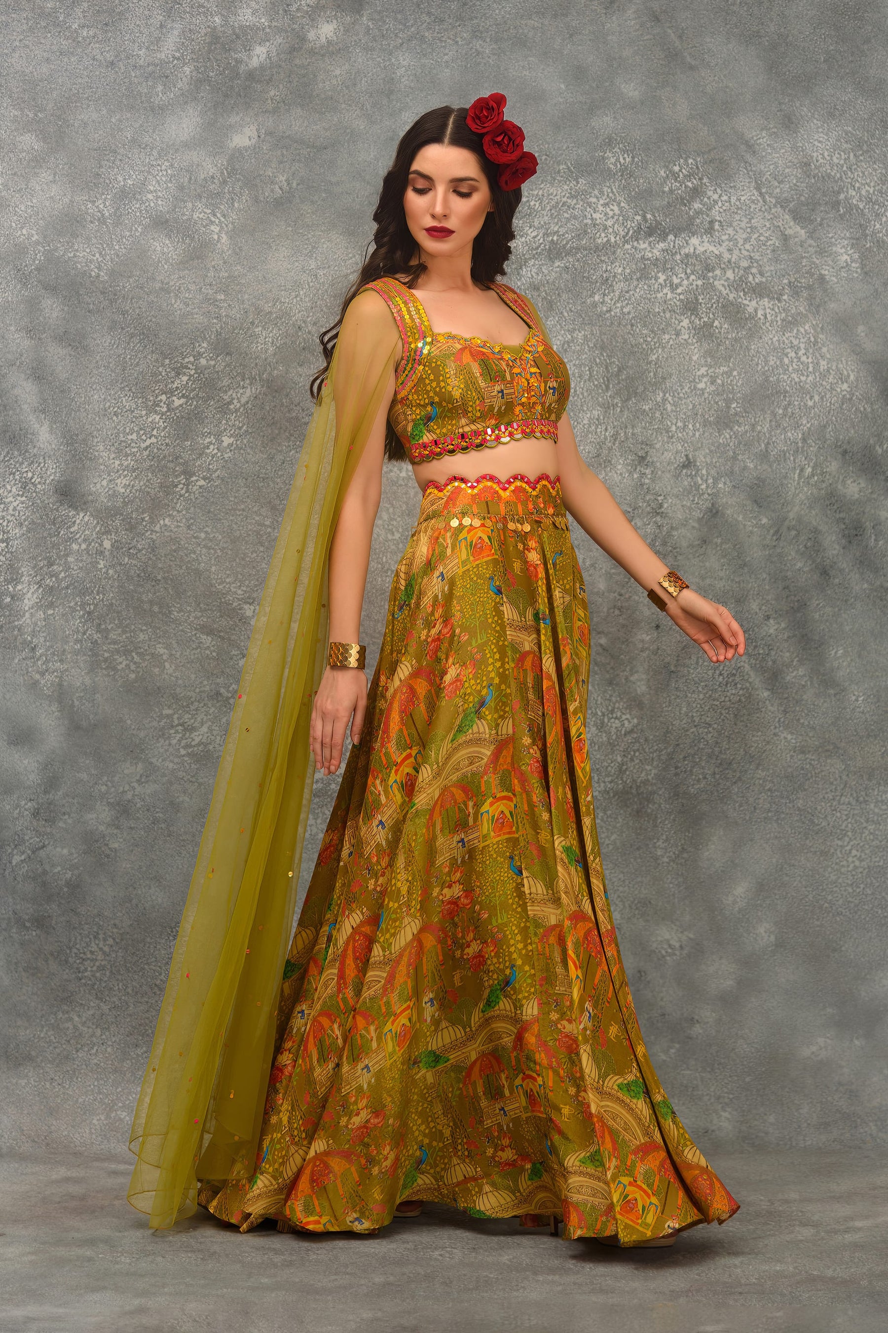 Doli Print Skirt With Blouse