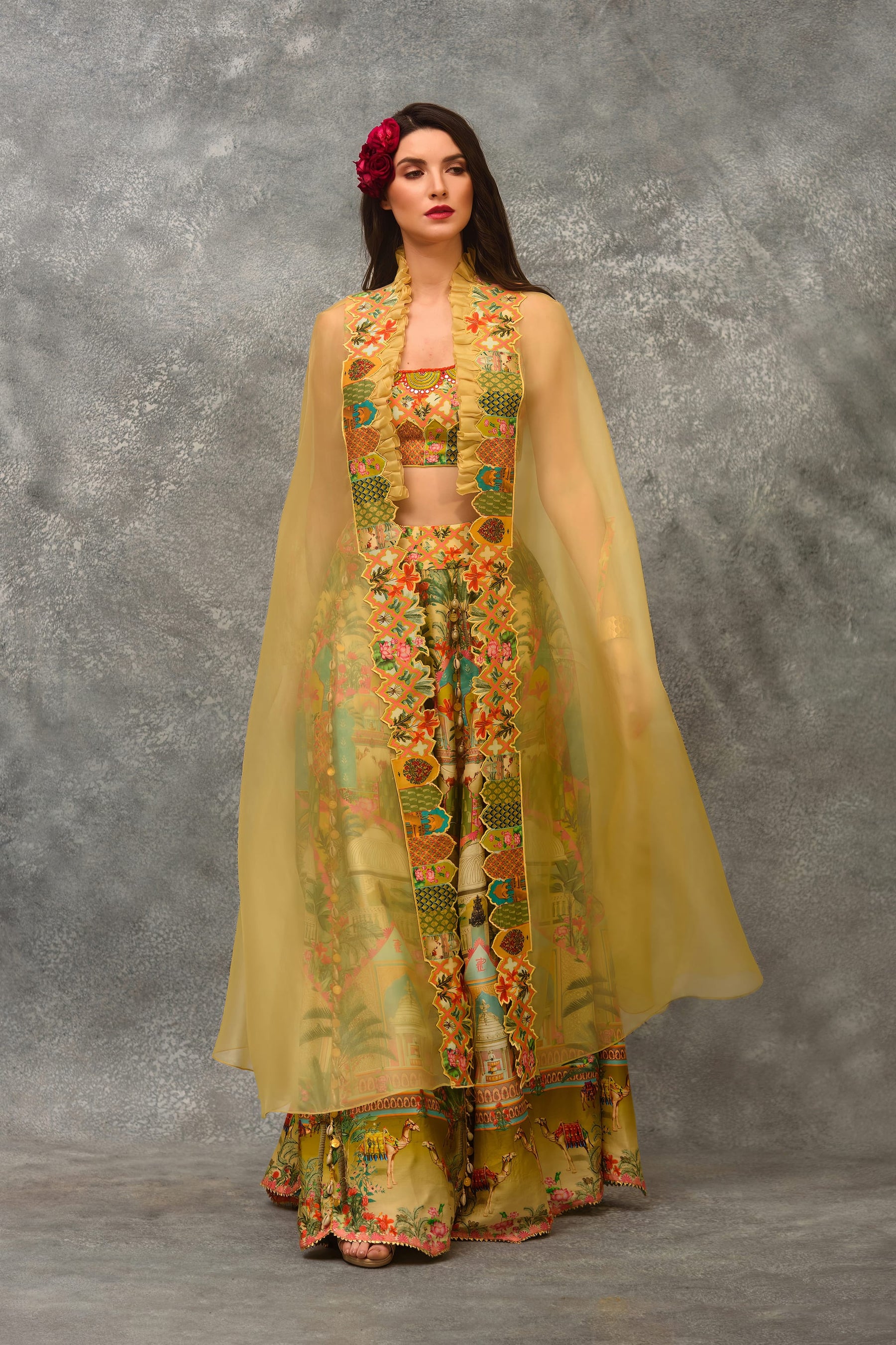 Camel Sharara Cape