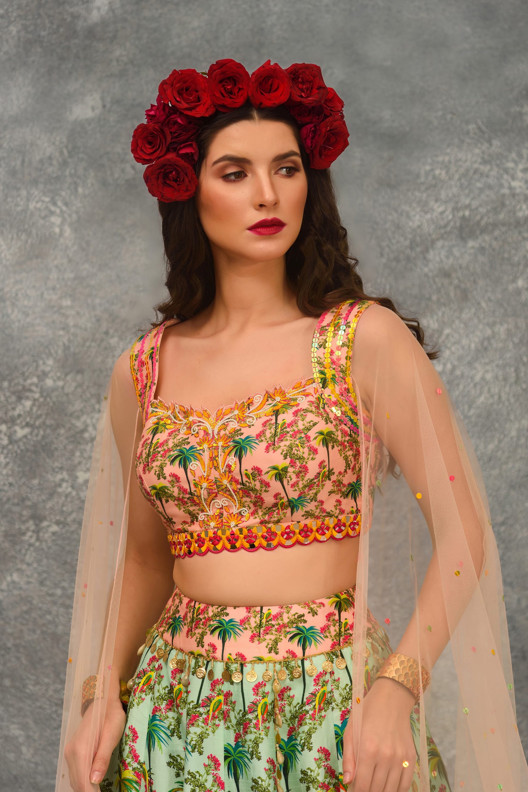 Amalfi Print Skirt With Blouse