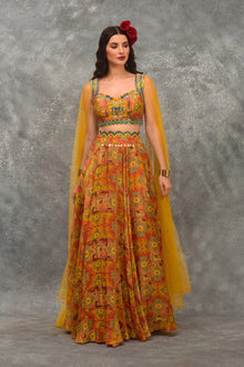 Rajasthan Fort Print Skirt With Blouse