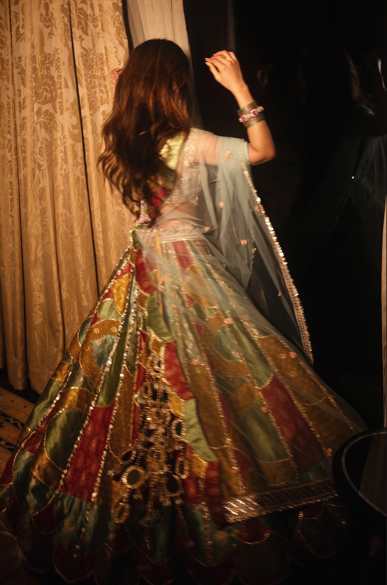 Kaleidoscope Multicolour Banarsi Patchwork Lehenga