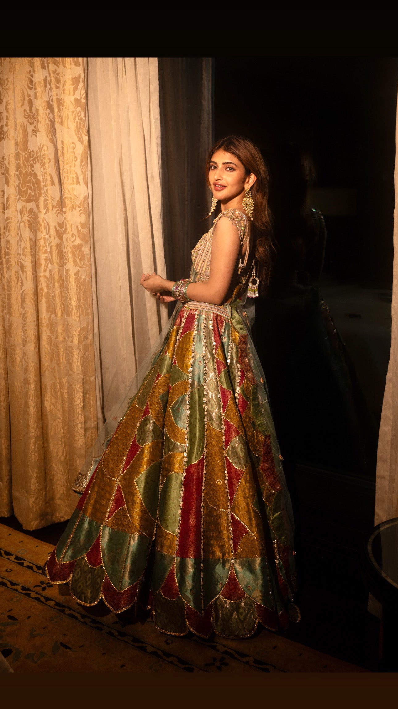 Kaleidoscope Multicolour Banarsi Patchwork Lehenga