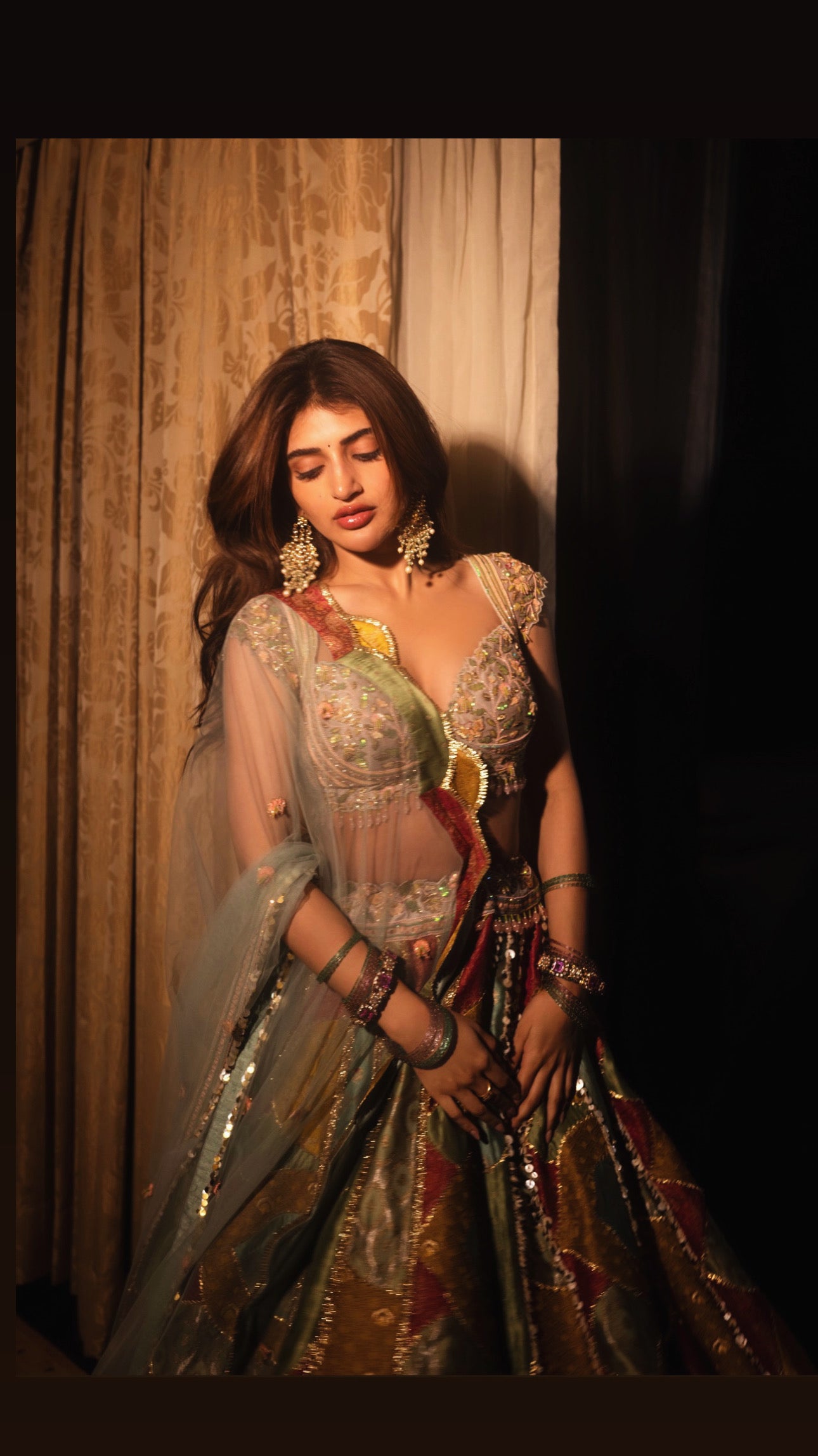 Kaleidoscope Multicolour Banarsi Patchwork Lehenga