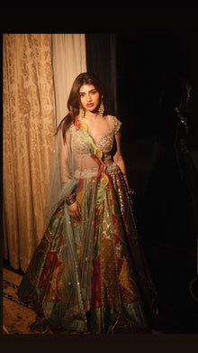 Kaleidoscope Multicolour Banarsi Patchwork Lehenga