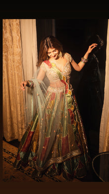 Kaleidoscope Multicolour Banarsi Patchwork Lehenga