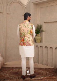 Stain Glass Deer Print Nehru Jacket