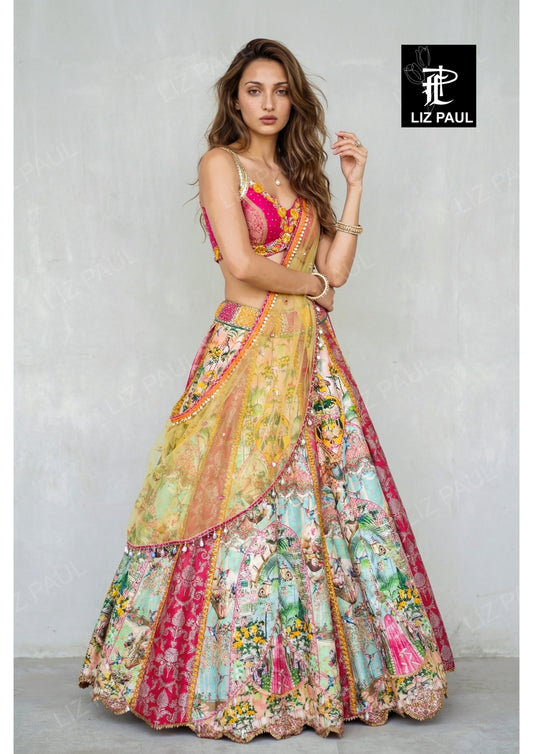Hot Air Balloon Multicolour Lehenga