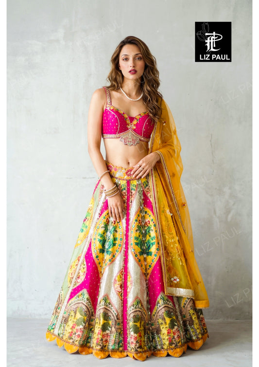 Palm Tree Mosaic Lehnga