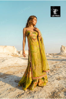 Olive Gulposh Gharara Set