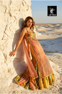 Peach Gulposh Gharara Set