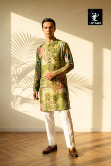 Palm Peacock And Cheeta Print Kurta Set